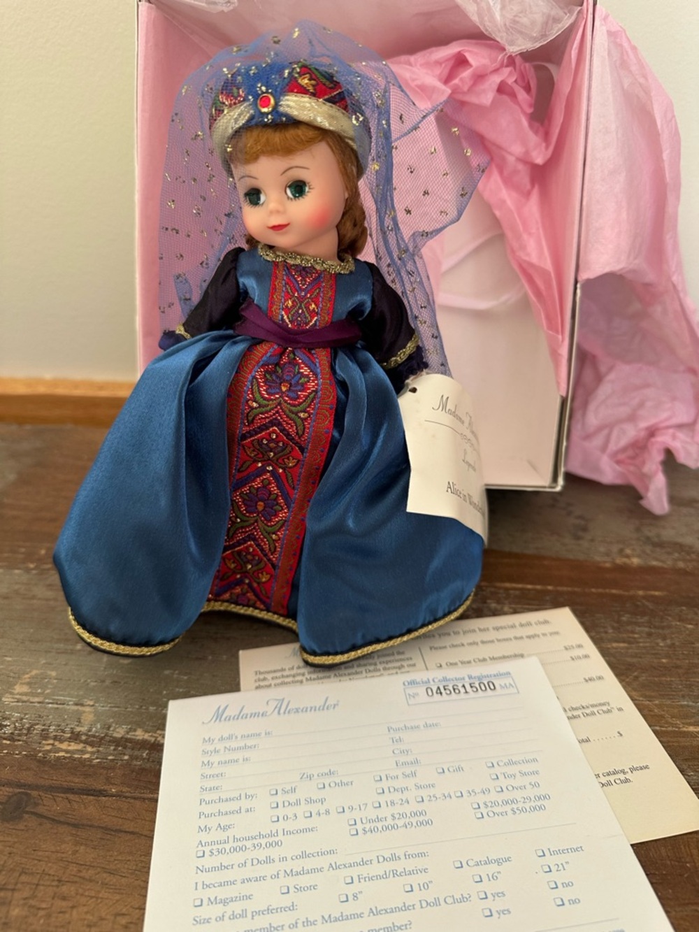 Duchess Alice in Wonderland Madame Alexander Legends 8” doll in box vintage